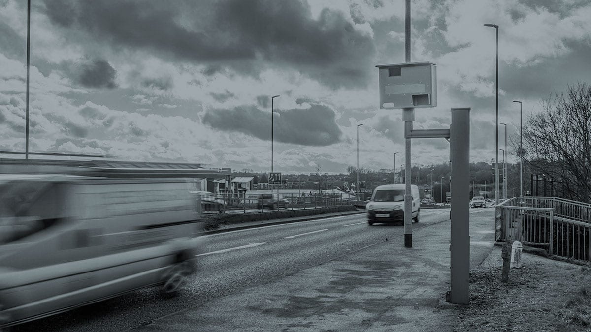 road with speeding camera