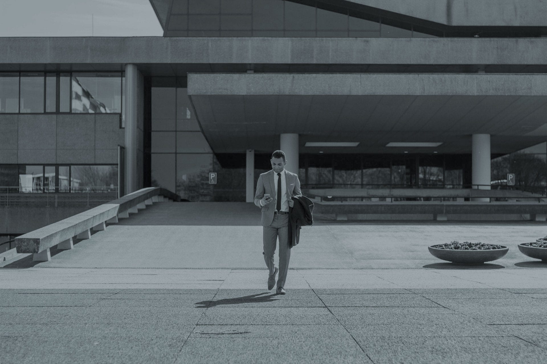 man walking from court