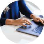 woman using keyboard