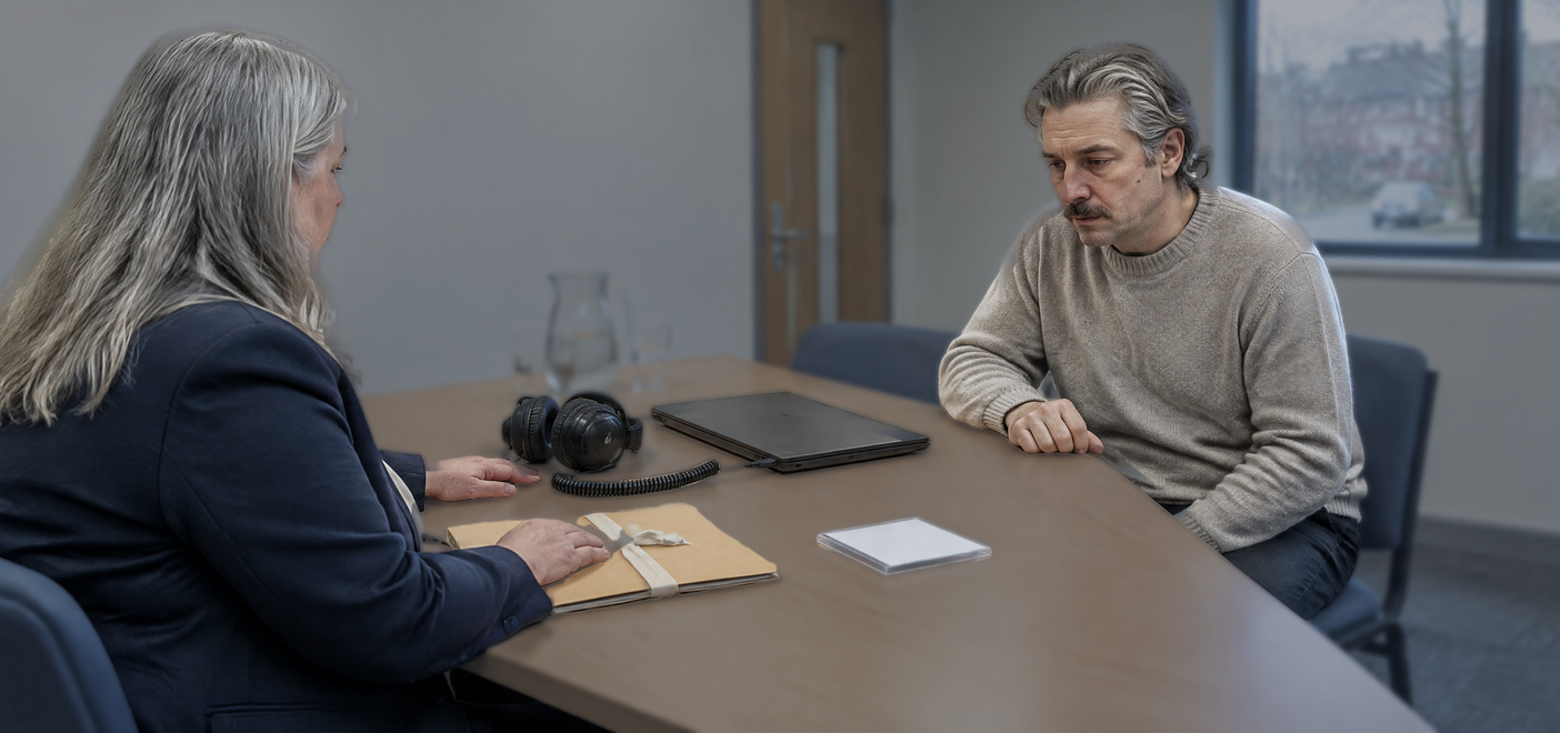 Solicitor advising a client about domestic abuse charges