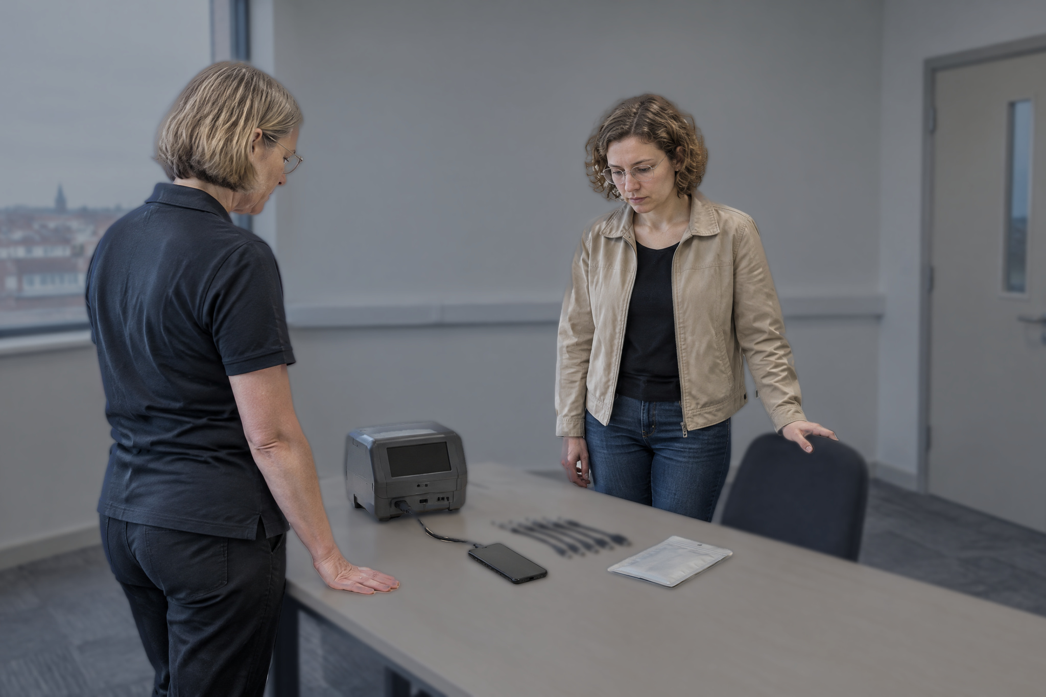 Investigator preparing to download data during an insider dealing investigation